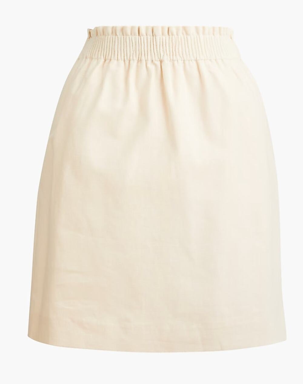 J.Crew City Skirt Size 0 Cream Linen Cotton Blend Lined Classic A-Line